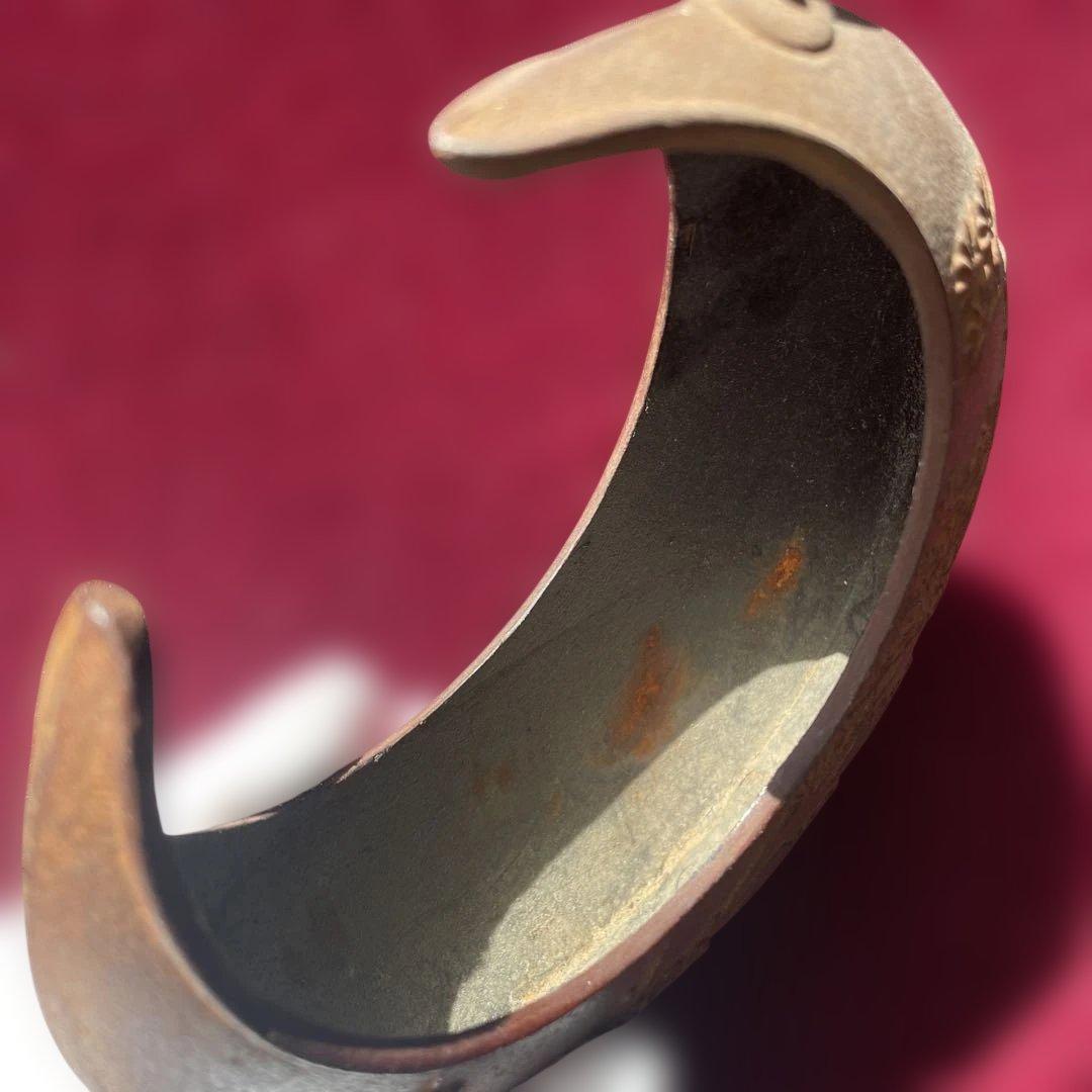 茶道具　吊るし花器と猿手(3つ)セット　昭和レトロ　三日月型