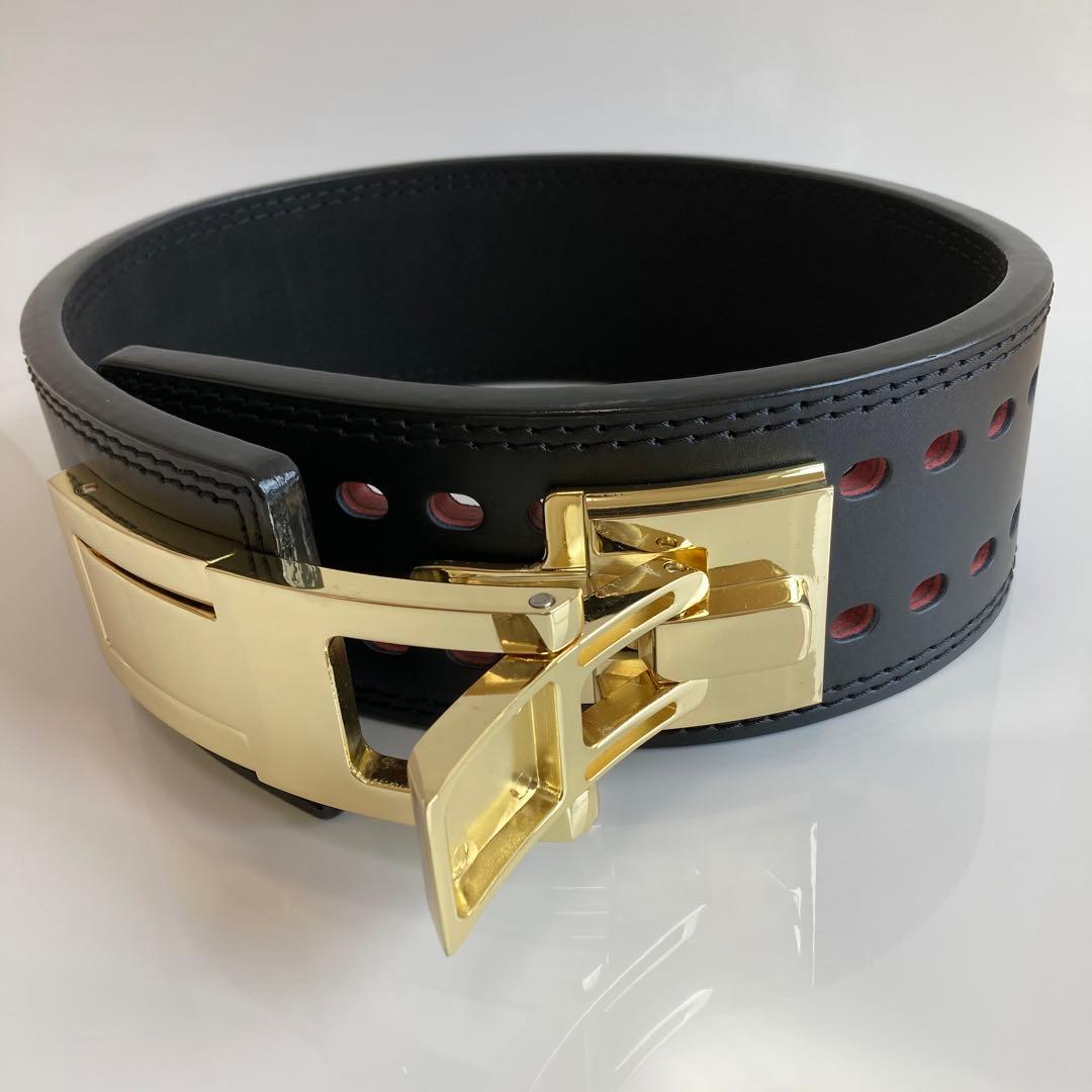 パワーベルト レバーアクション Lサイズ ワンタッチ可変式　ブラック×ゴールド