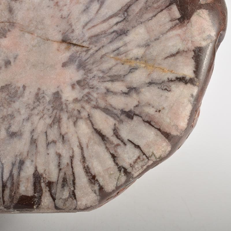 天然石　鑑賞石　菊花石　置物　重さ約614g　唐木台付　C　R7284