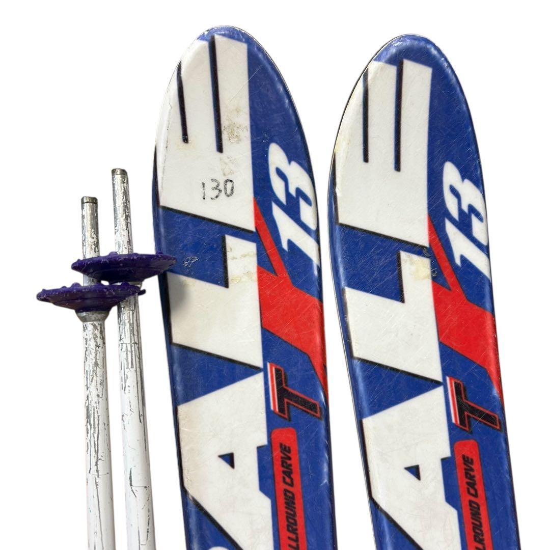 ② ジュニアスキー3点セット 板130cm/靴23cm/ストック105cm子供用