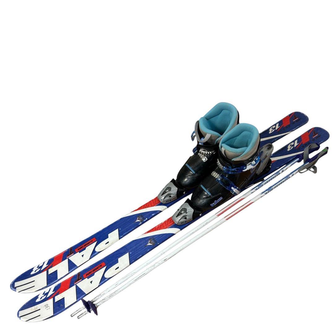 ② ジュニアスキー3点セット 板130cm/靴23cm/ストック105cm子供用