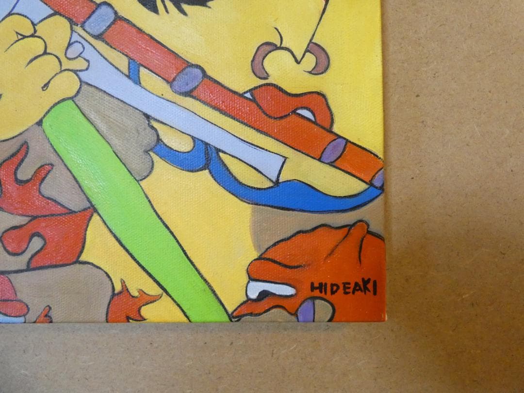 油絵　額付き　ジミー大西　F6 【　千客万来　】手描き　肉筆