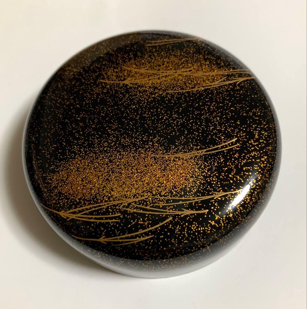 茶道具　なつめ　松葉蒔絵　大棗　京完