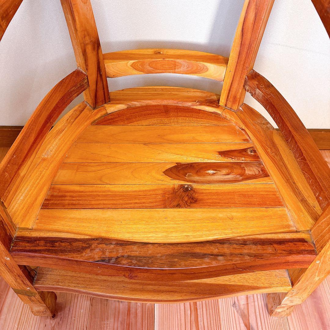 【良品】 つばきや チーク無垢材 ダイニングチェア ラウンジチェア