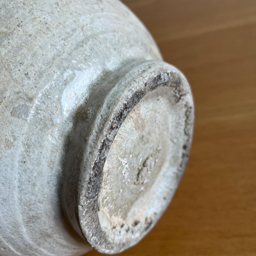 李朝 粉引 大徳利 朝鮮古陶磁 高35.8cm 口縁欠けあり