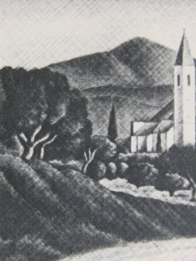 長谷川潔、ロエの村道、厳選、希少画集・額装画、新品高級額 額装付