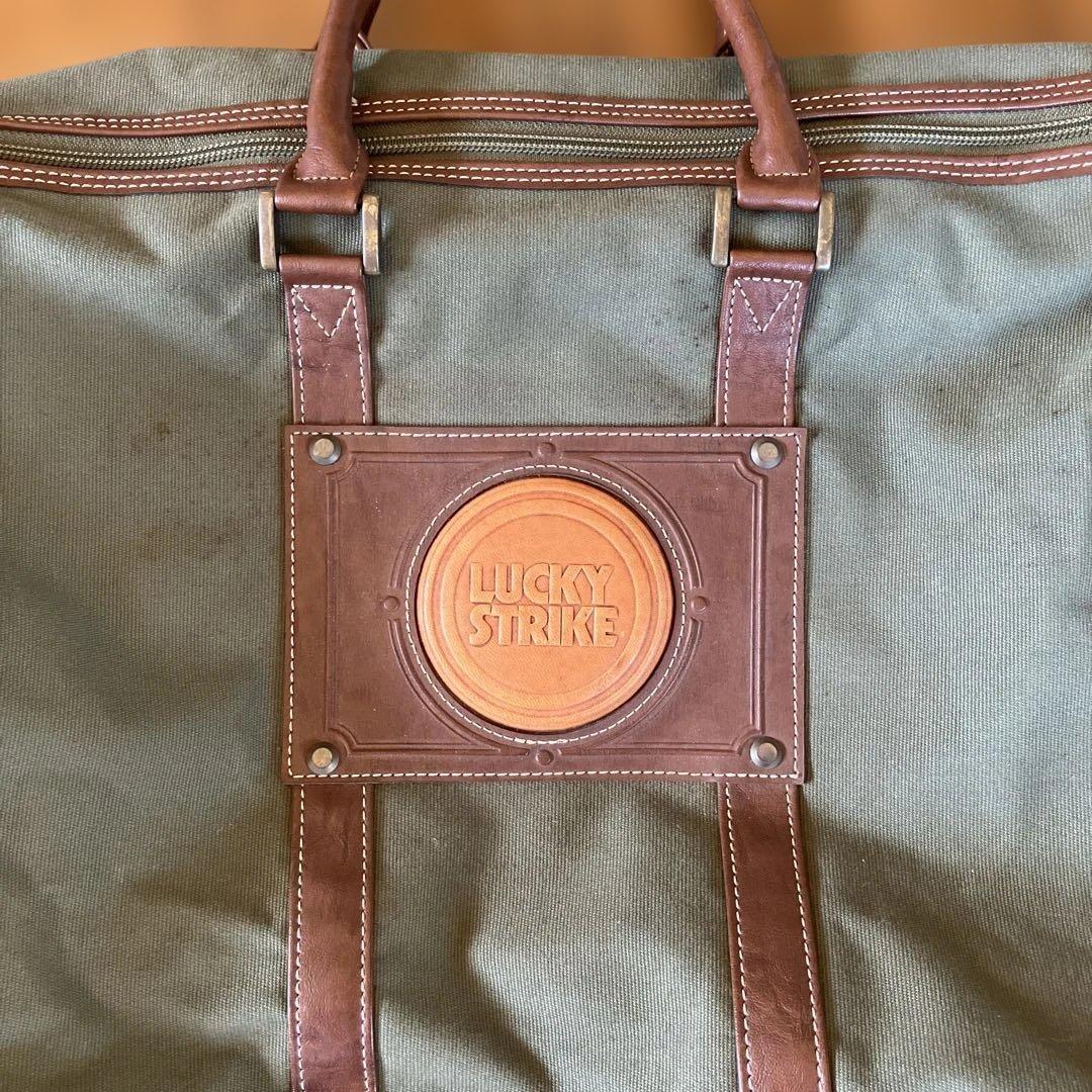 80年代　LUCKY STRIKE ボストンバッグ オリーブグリーン