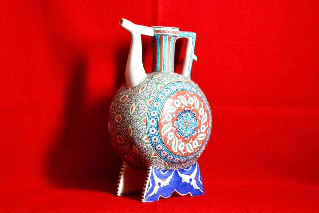 トルコ雑貨【アヴァノス陶器　飾り壺　特大水差し】