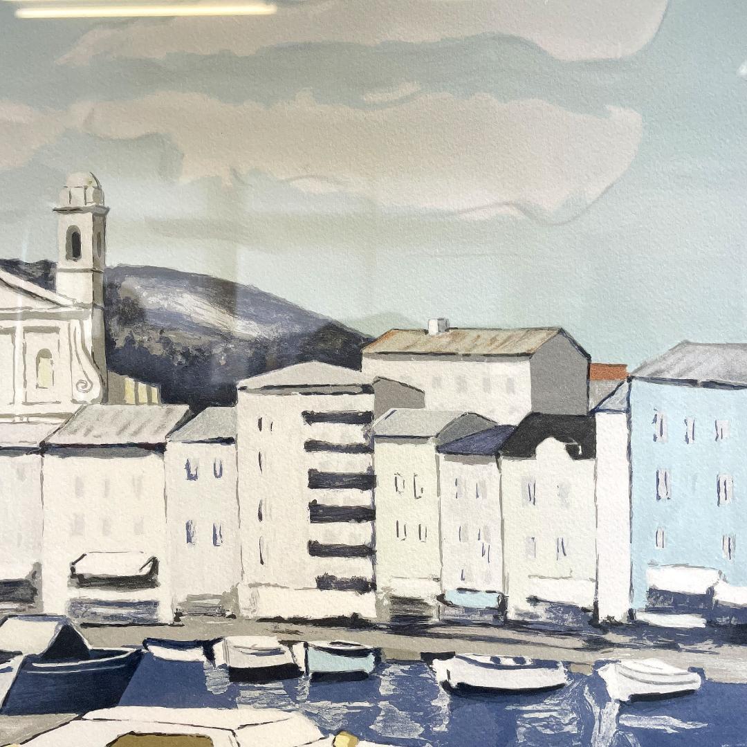 ジャン・クロード・キリチ『サントロペの港』大判 リトグラフ 真作 直筆サイン入り