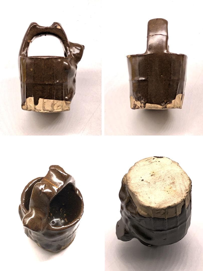 【 白釉・褐釉 対水滴 】 宋代 宋窯 化粧箱入り 中国古玩・骨董