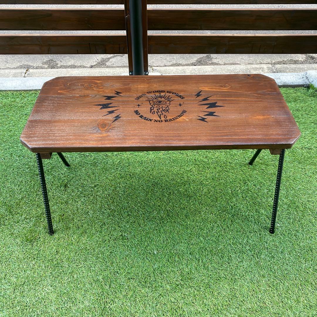 アイアンテーブル　キャンプテーブル　ハンドメイド　サイドテーブル　男前　無骨