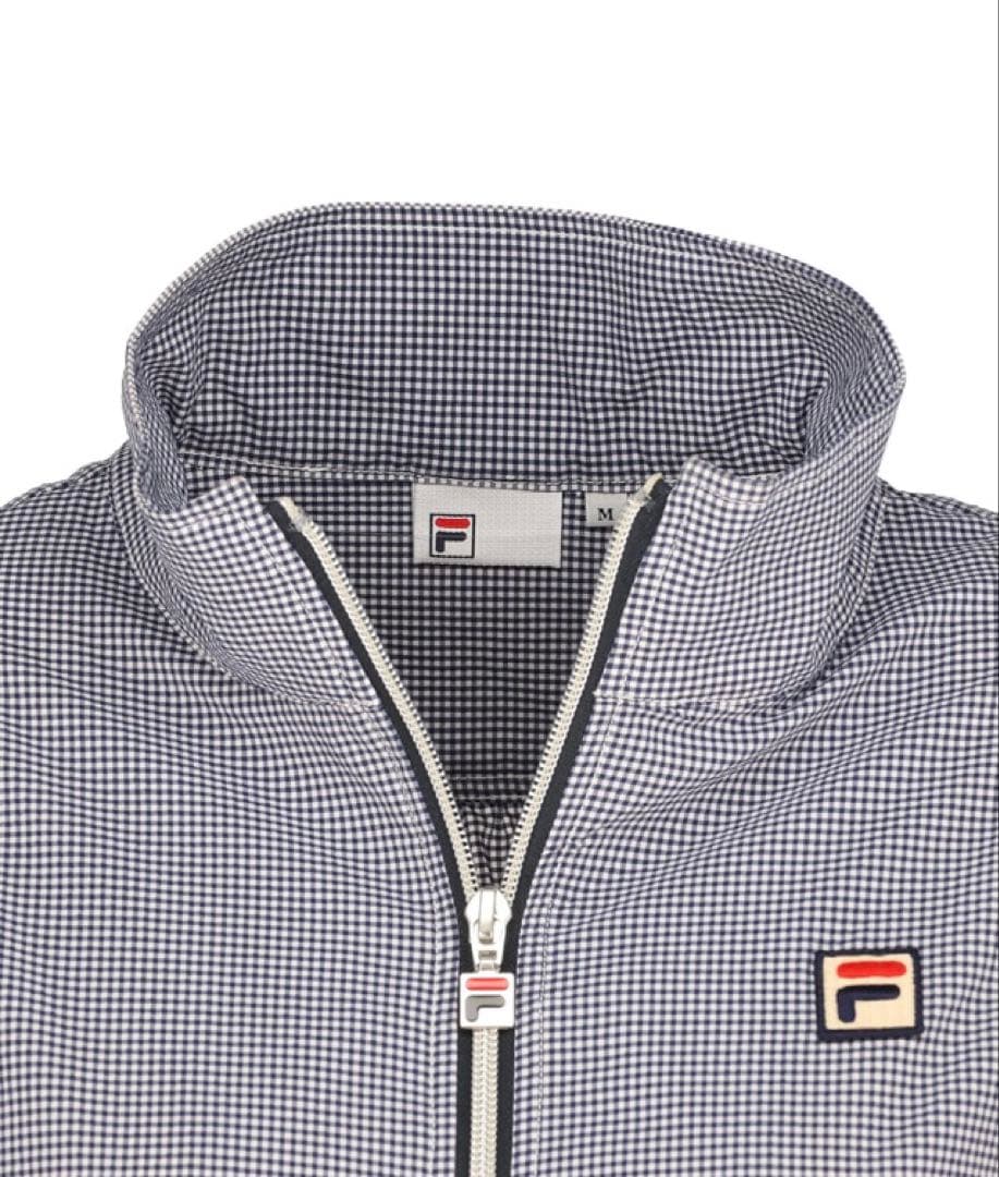 No.132 FILA ギンガムチェックトラックジャケット☆XL☆White☆