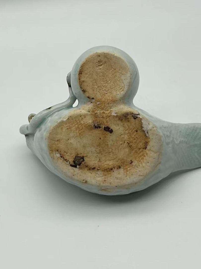 宋時代 青磁 湖田窯 影青釉鳥型水差し　水指　名品珍品(F-158)