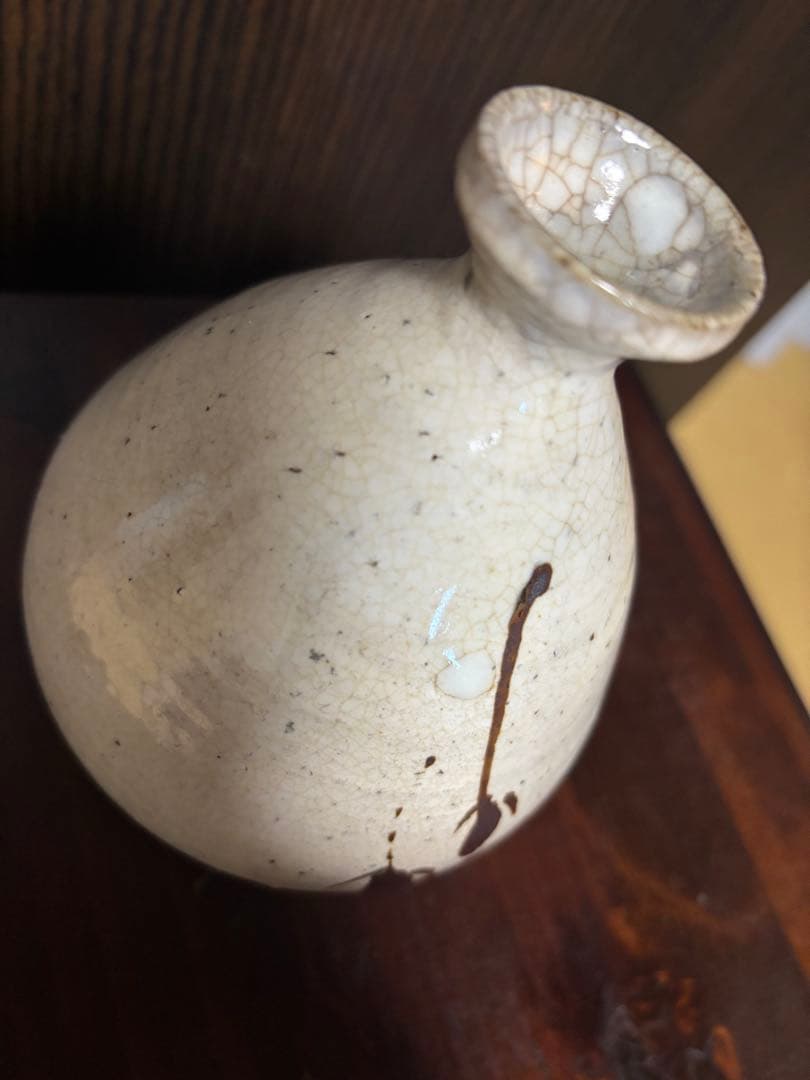 西岡小十　絵粉引　えこひき　徳利