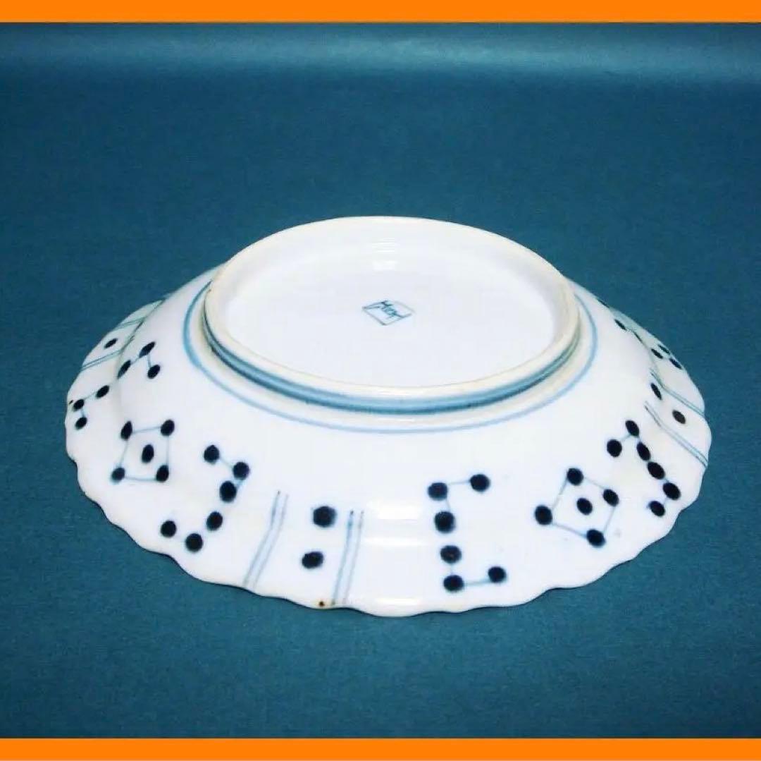 236『染付 山水 輪花皿』　/骨董品 古美術 古道具 アンティーク