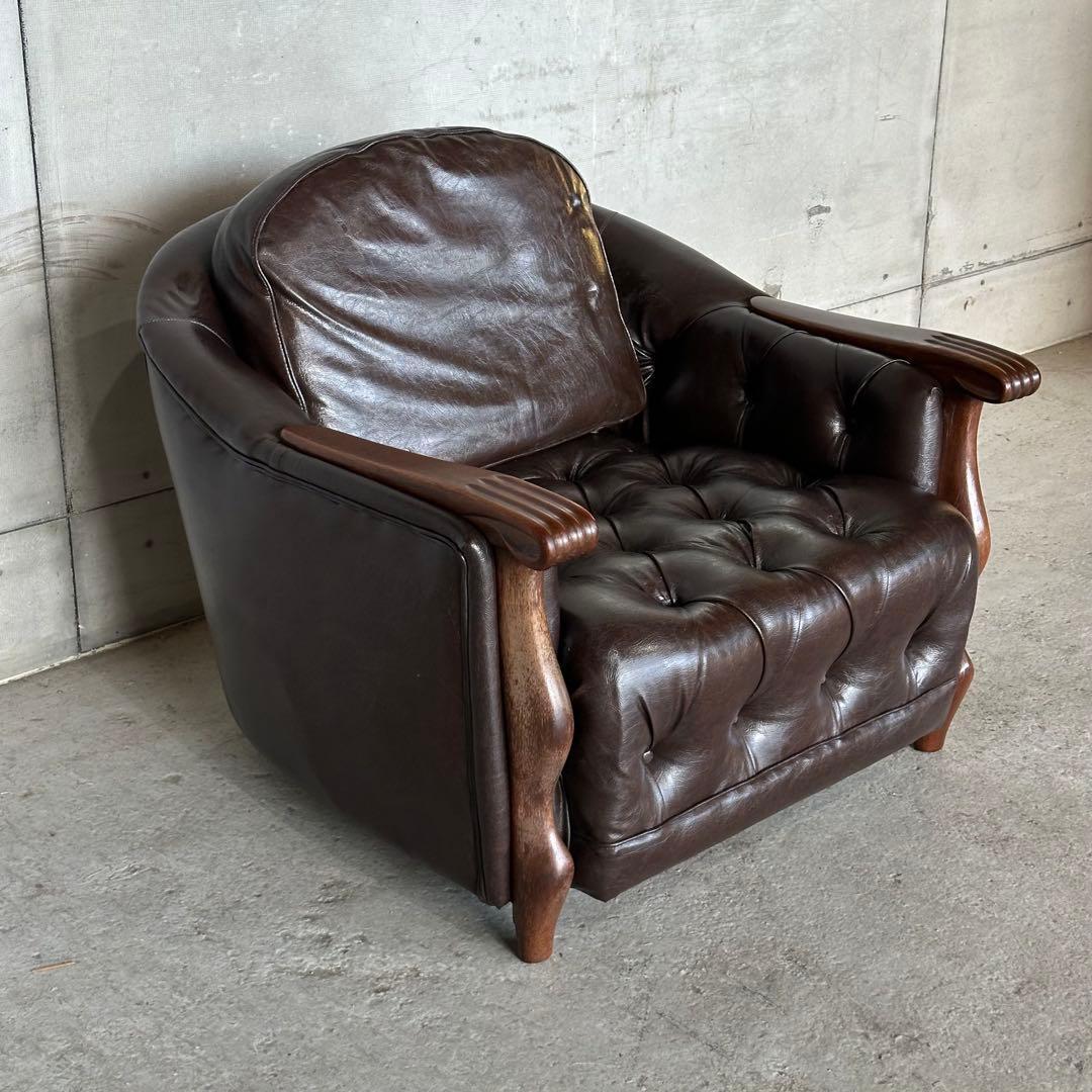 マルニ木工 ベルサイユ 本革シングルソファ Mスムース