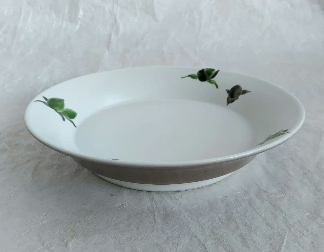 色絵磁器ふきのとう九寸皿 (豊福 誠 作)　未使用 新品同様