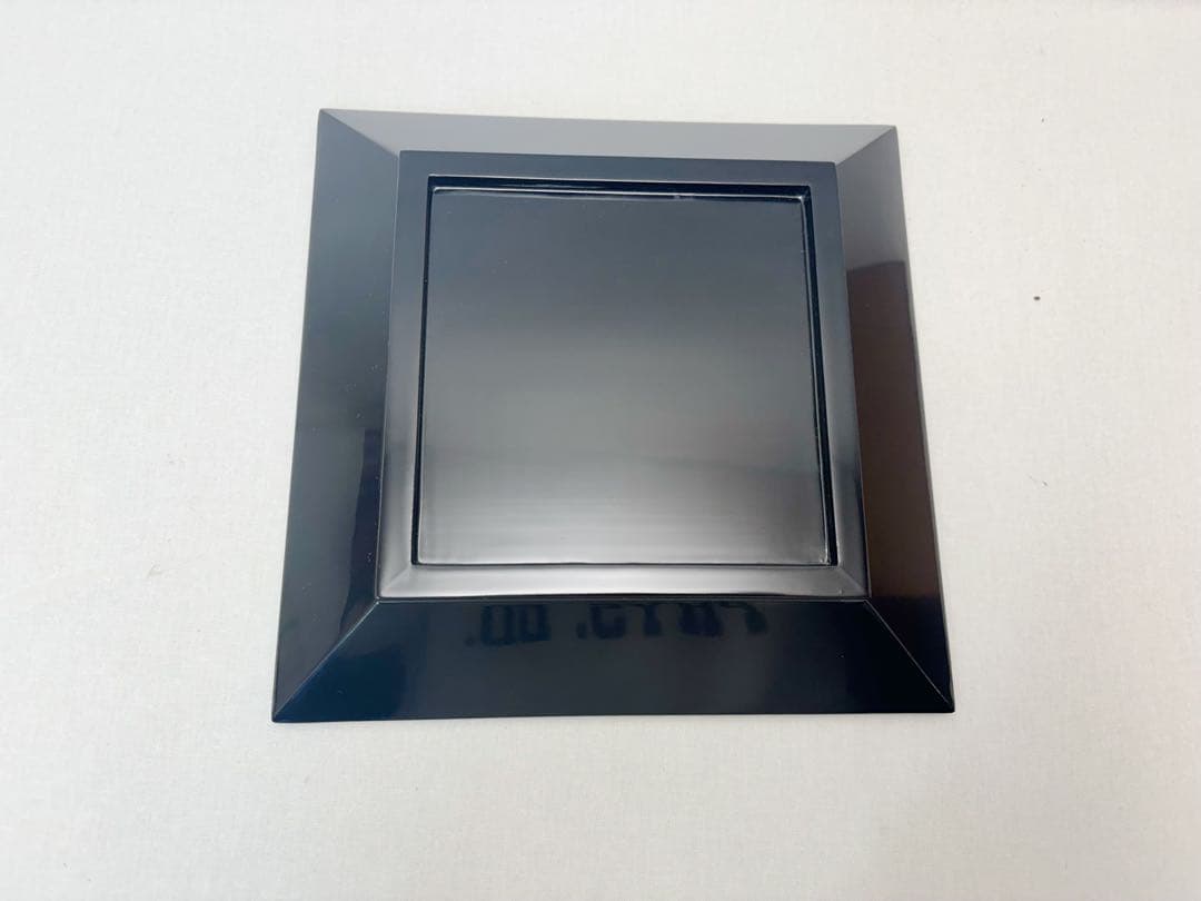 未使用 茶道具 塗師 静峰作 輪島塗 木製黒真塗 四方盆 干菓子器 共箱