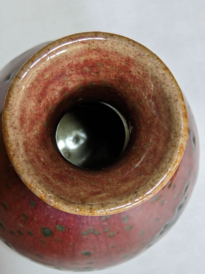 ♦中国 辰砂 銅紅釉 桃花紅瓶 花瓶 古玩 コレクション 骨董品 アンティーク