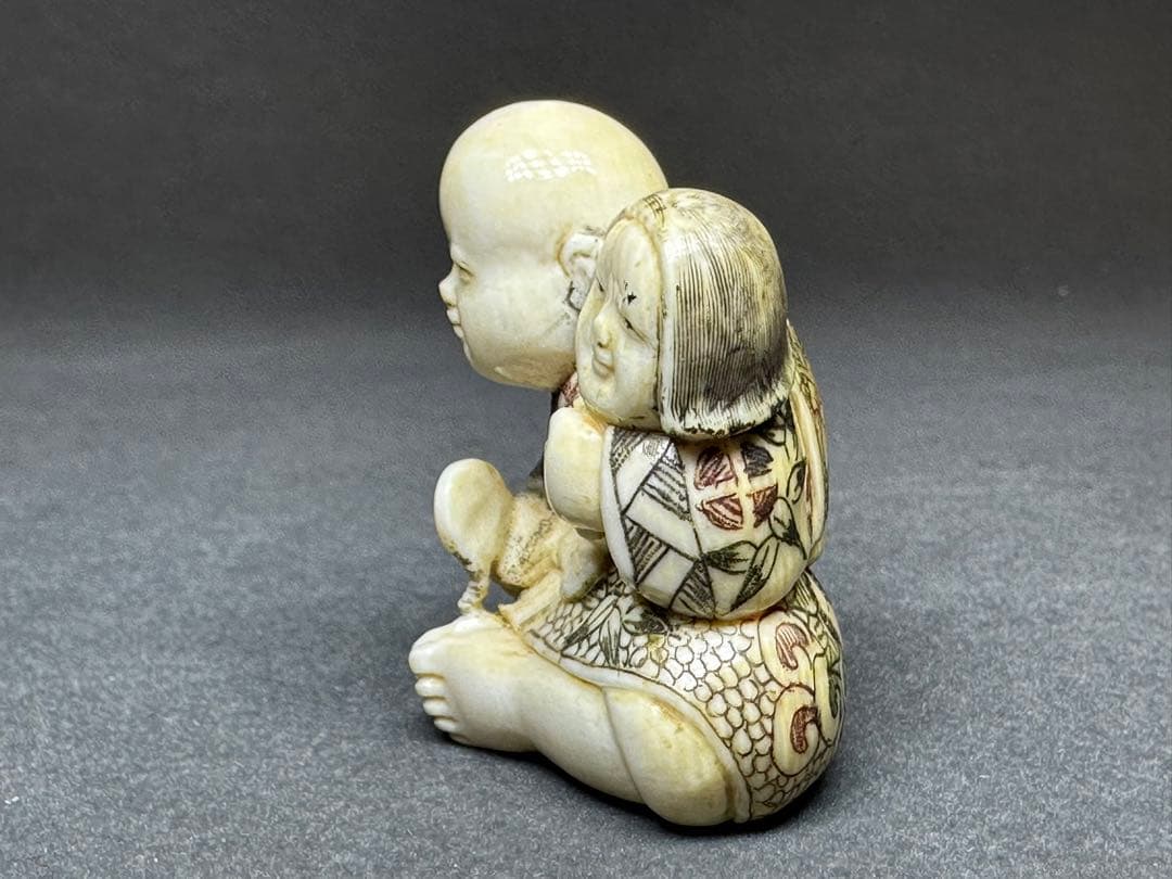極上　根付　置物　彫刻 細密細工　骨董　アンティーク