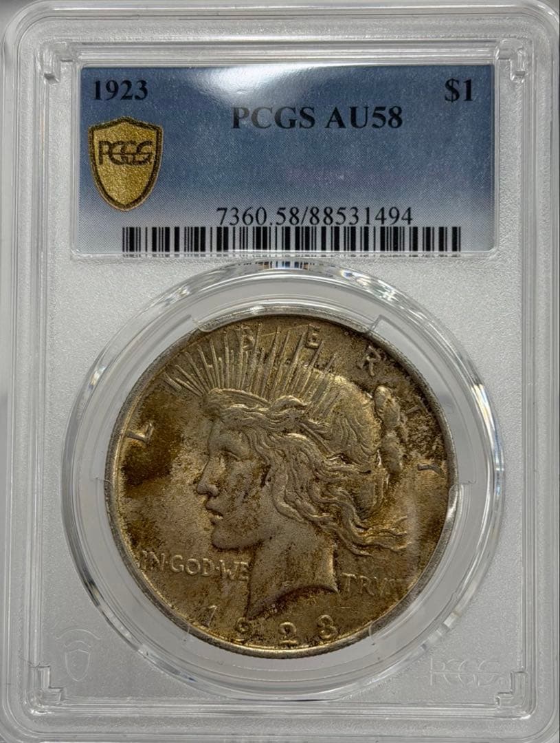 1923年アメリカピースダラー1ドル平和の女神大型銀貨 PCGS認証