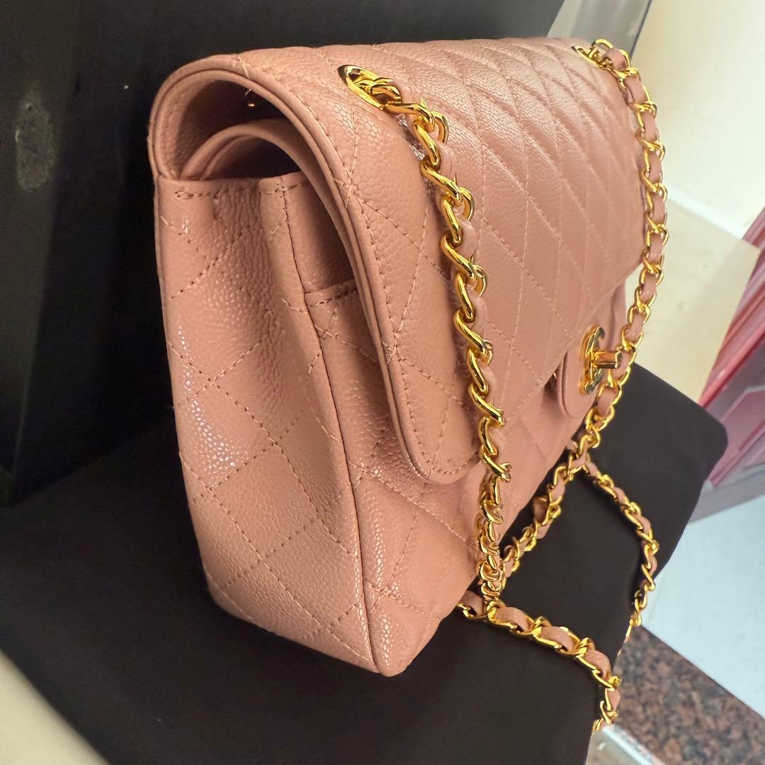 ピンク キルティング ショルダーバッグ