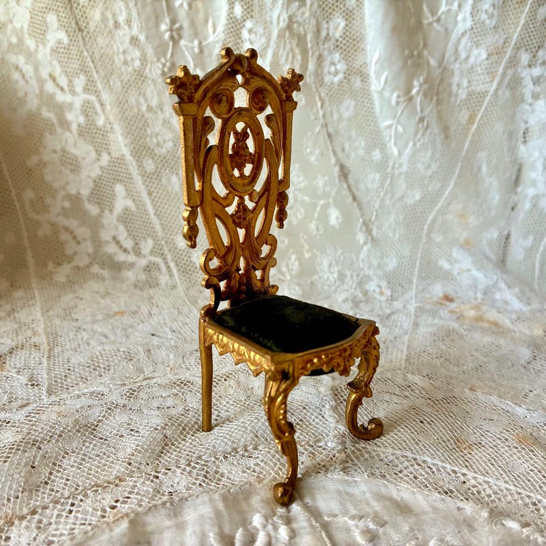 ドールチェア　人形用椅子　ミニチュアジュエリーディスプレイ　フランスアンティーク
