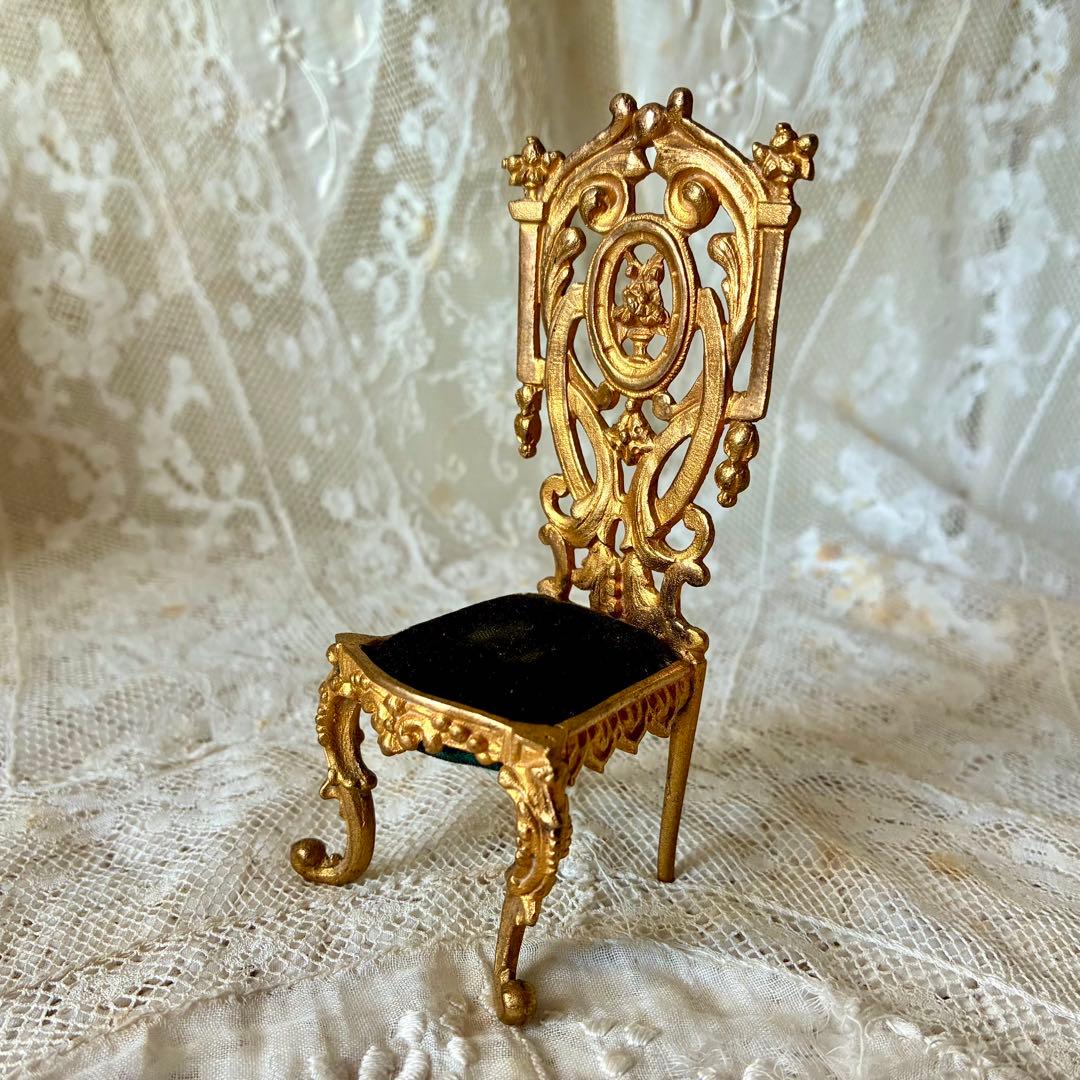 ドールチェア　人形用椅子　ミニチュアジュエリーディスプレイ　フランスアンティーク