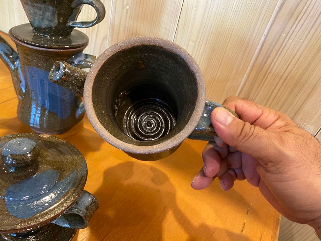 沖縄 読谷やちむん　コーヒーポット　ティーポット陶器製ティーポット