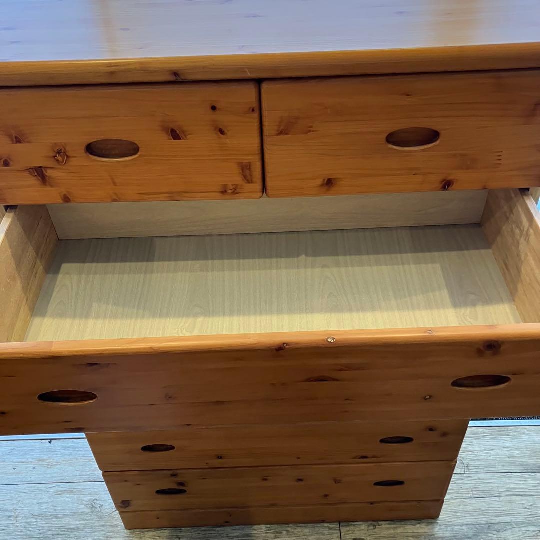 ソエジマ工芸 木製ハイチェスト コロラド 幅80 カントリー調 6段タンス