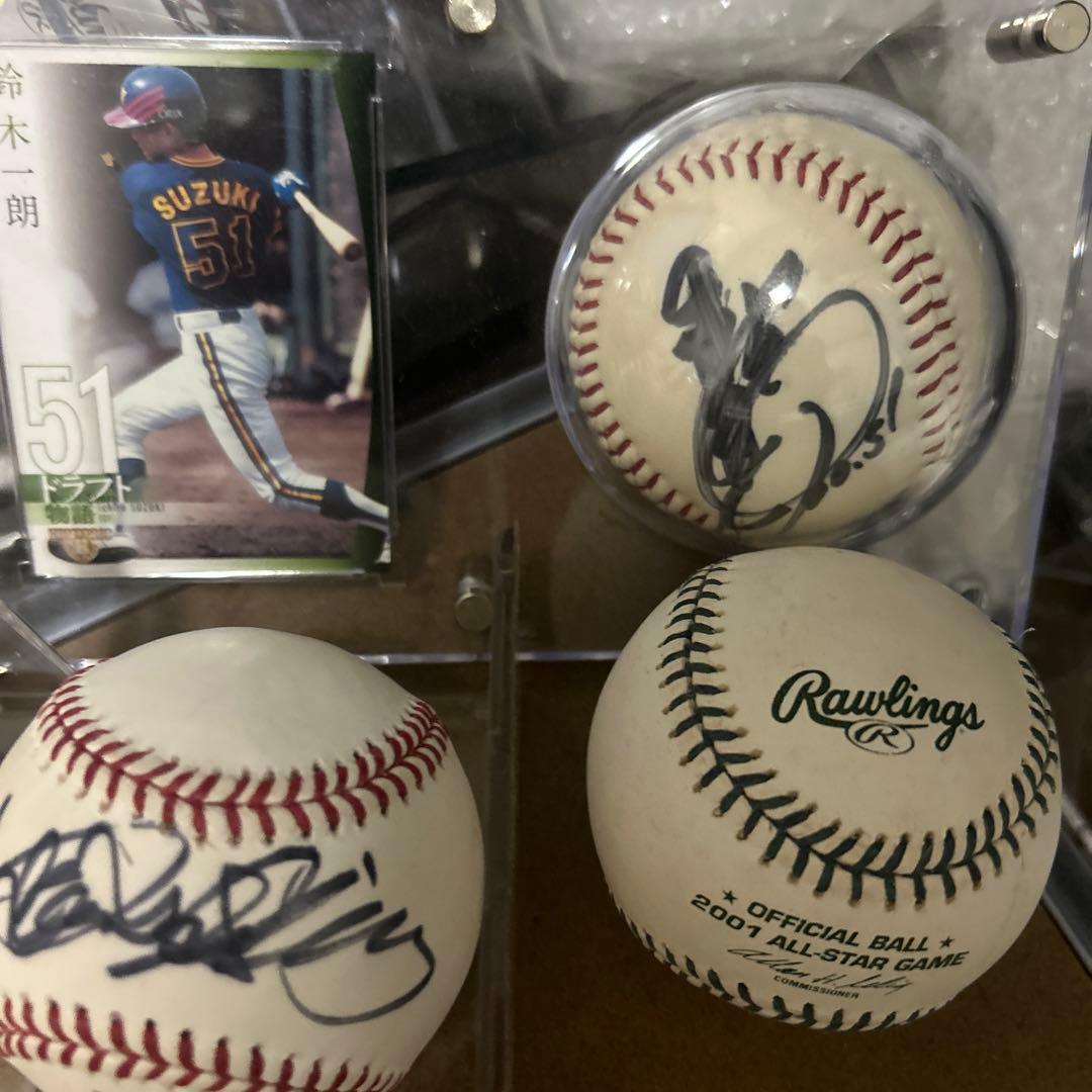 イチロー直筆サインボール3球、２００１ＭＬＢオールスターオフィシャルボール