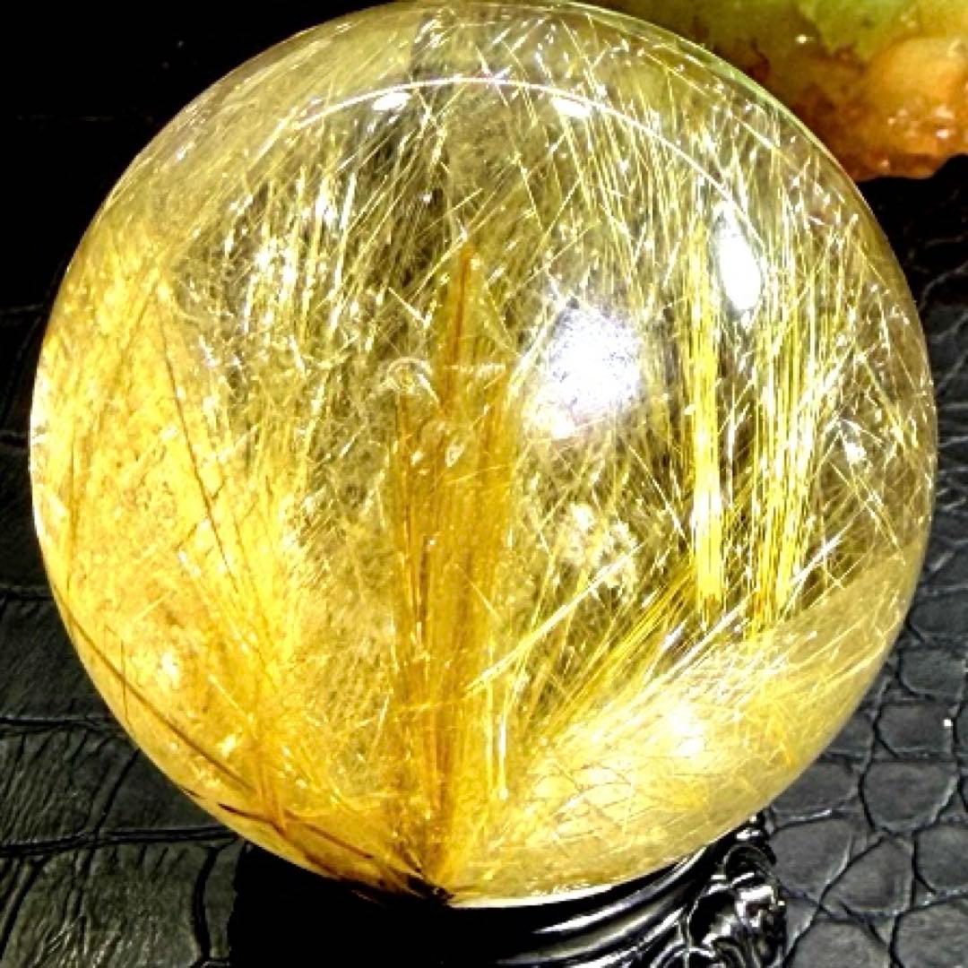 超絶綺麗✨55mm ゴールドタイチンルチルクォーツ　丸玉　スフィア　金針水晶
