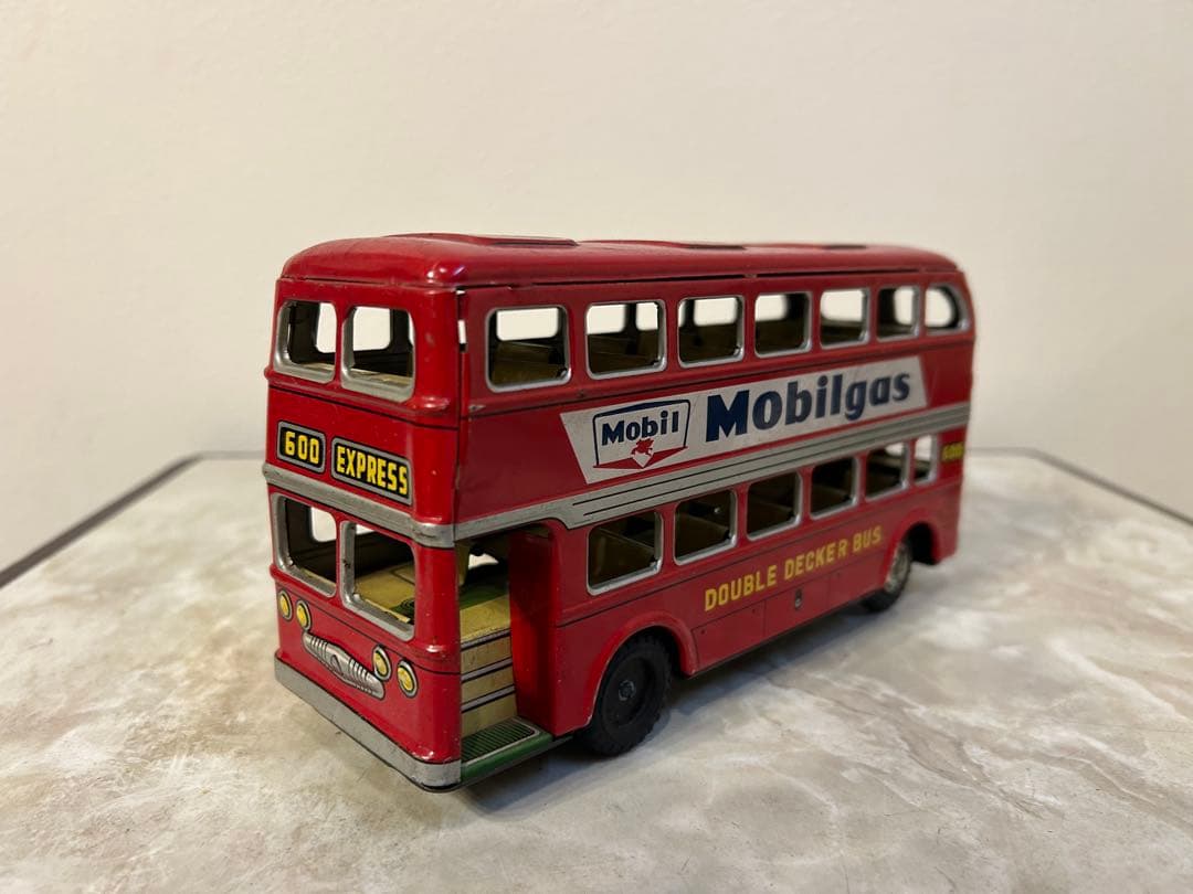 【ブリキ】ダブルデッカーバス Mobilgas Shell Levland
