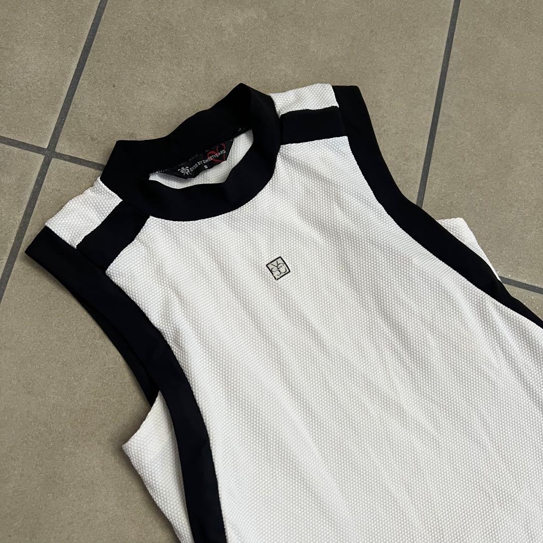 SY32 Sweet Years Golf ワンピース　ゴルフ　ハイネック　白黒