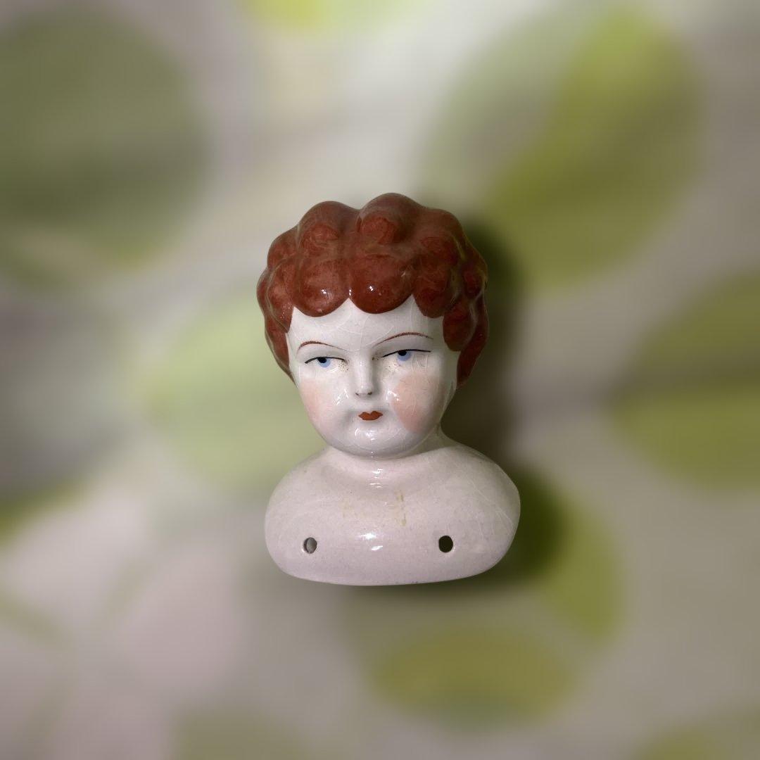 【希少品】ドイツアンティーク　チャイナヘッドドール　Hertwig社　3点セット