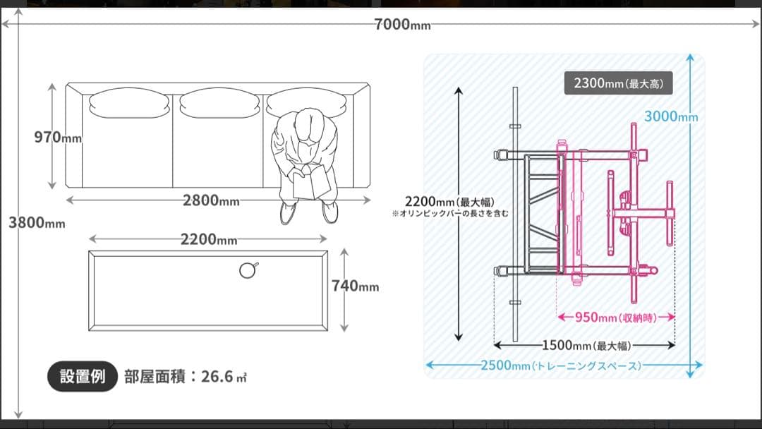 EVOLGEAR エボルギア 折り畳めるパワーラック ラットプル付き　レボルワン