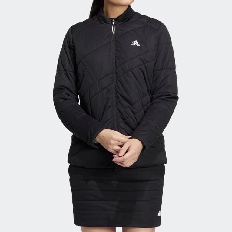 【S】秋冬 アディダス ゴルフ 保温 キルティング 中綿セットアップ 黒