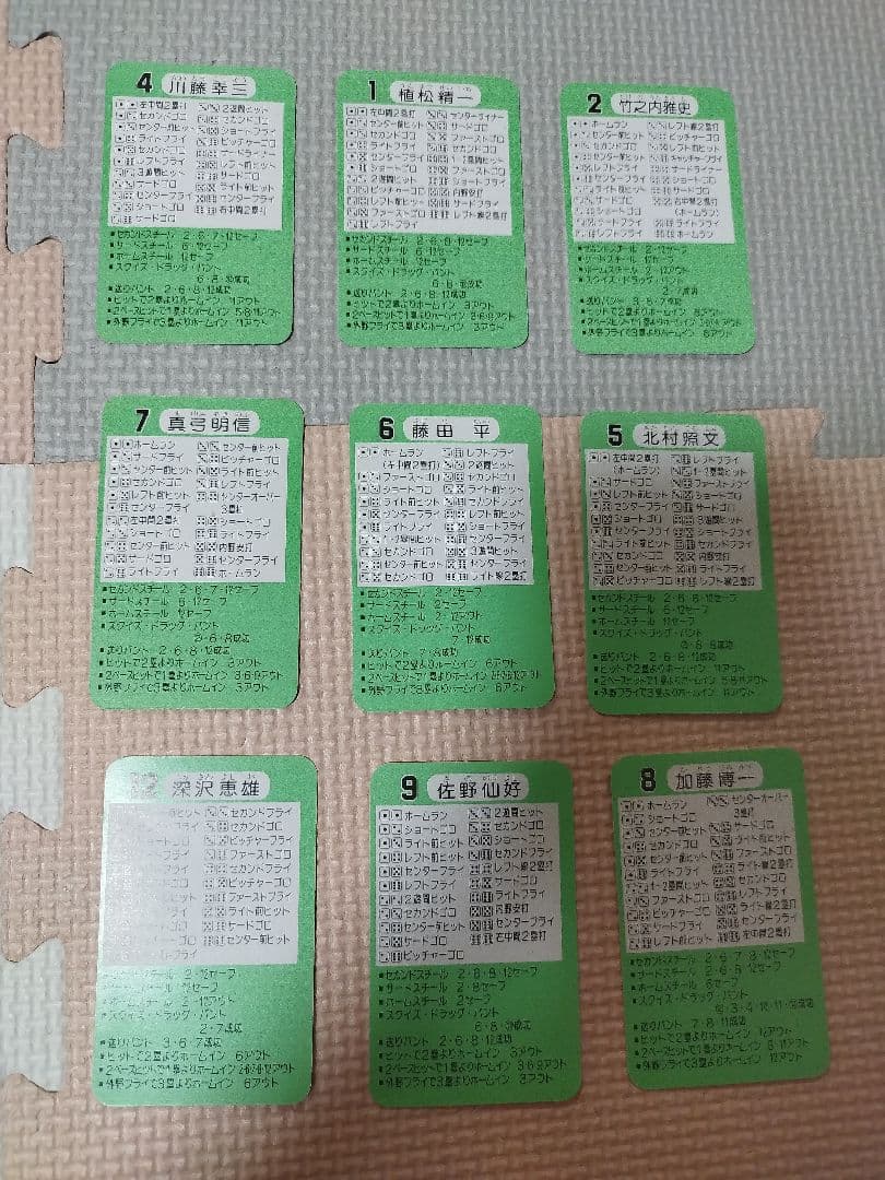 タカラプロ野球カード56年度阪神タイガース