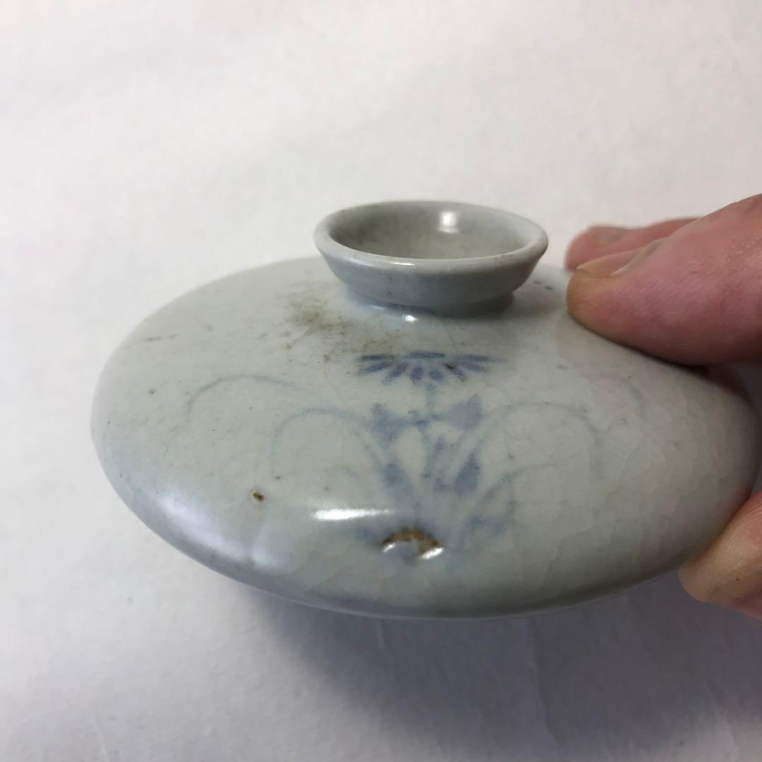 韓国　人間国宝　池氏　高麗青磁　油壺　小壺