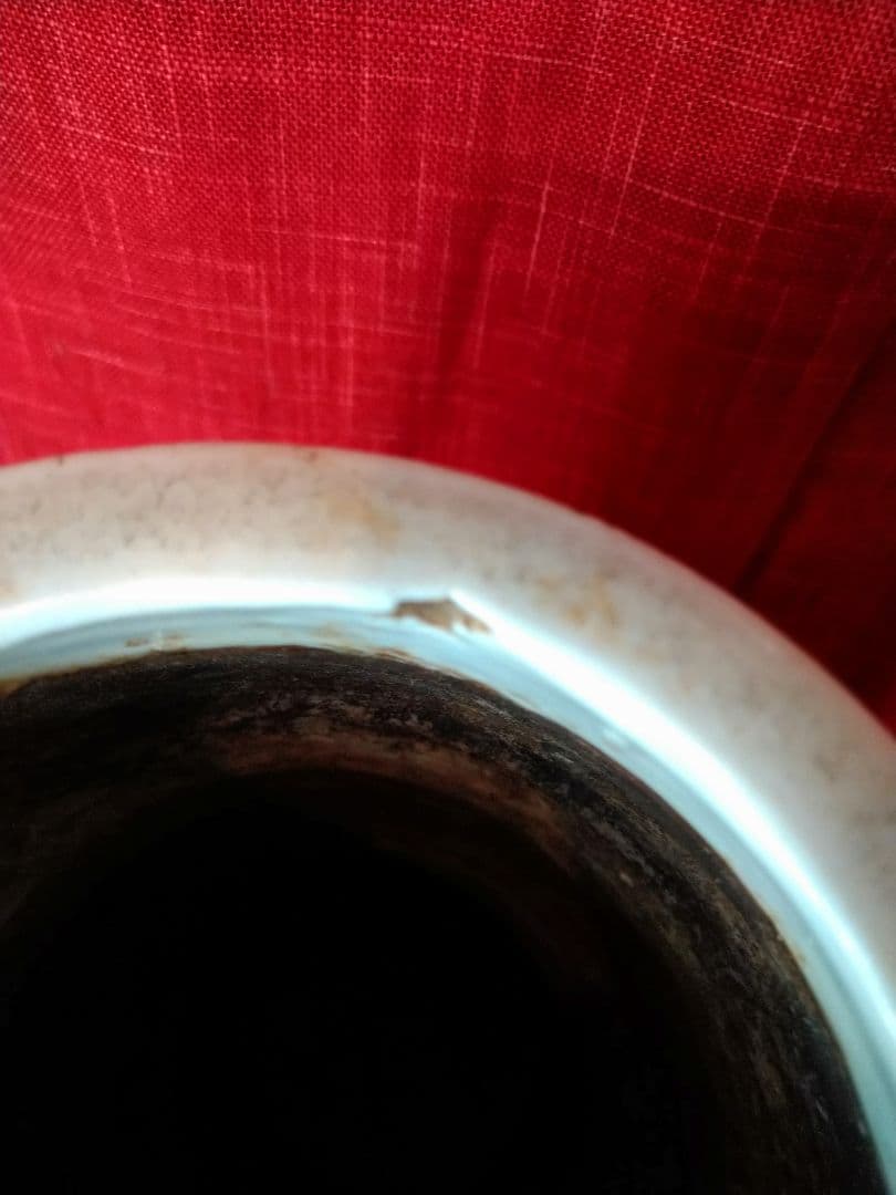 ♥【染付】竹笹・花絵柄　竹筒型　花瓶　円筒形　希少なヴィンテージ有田焼