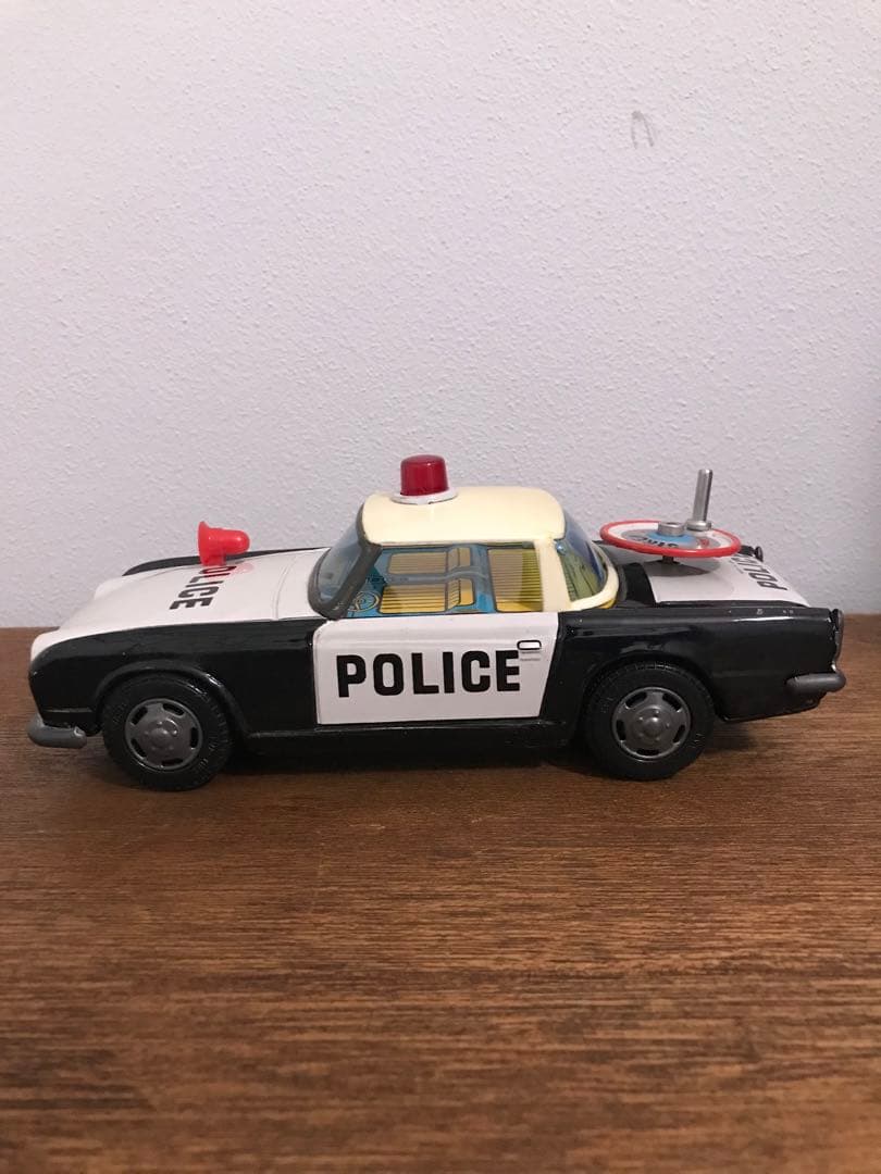 1970's 日本製 POLICE CAR 玩具 ブリキ パトカー 箱付き ST
