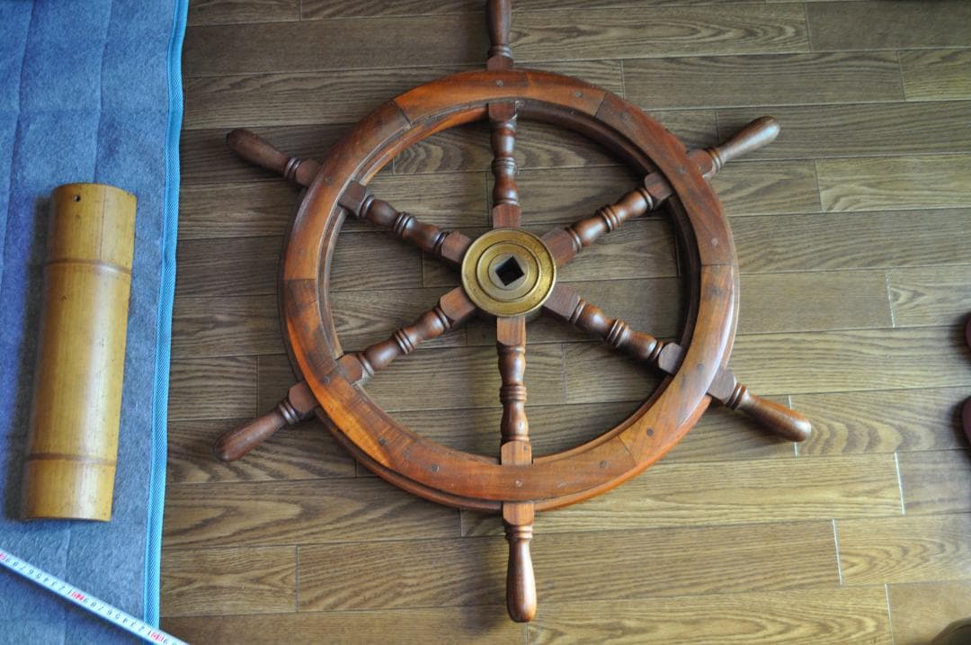 木製 舵輪 約76cm　 重量5.35kg