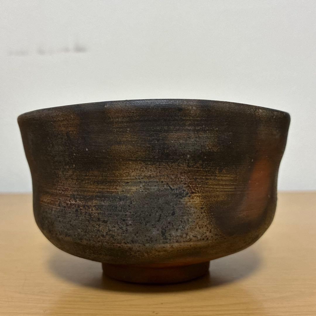 【名工・小西陶古】備前焼 抹茶茶碗 茶盌 共箱・真田紐付