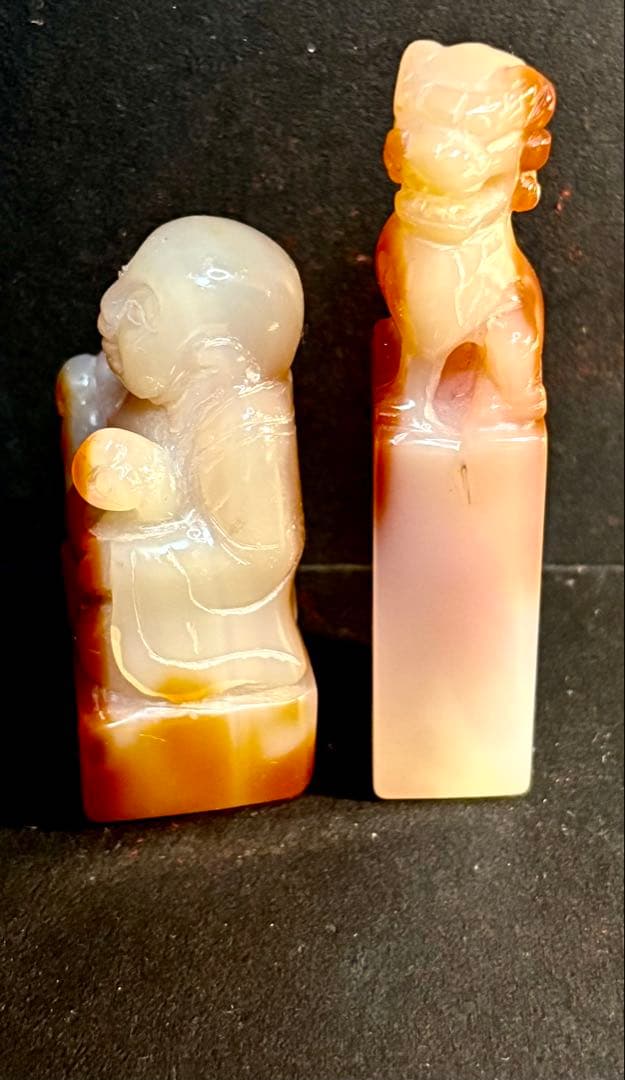 瑪瑙の印材（3個未使用）碧玉印材（1個未使用）布袋様（石）
