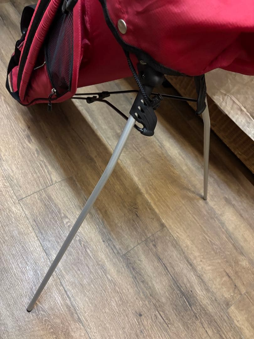 ルコック スタンド式 ゴルフ キャディーバッグ 赤 軽量 練習用