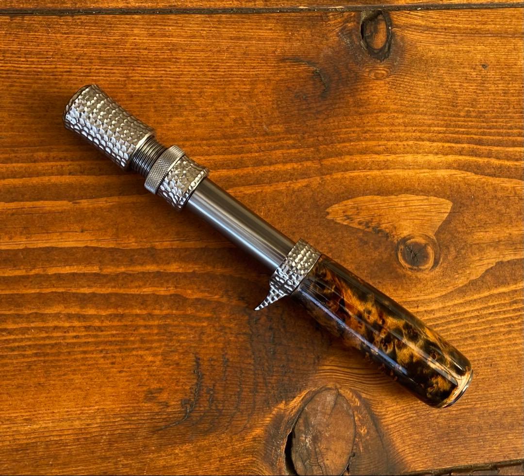 トラウトグリップ　ガンメタ　インロッドフェルール　ベイトロッド　天然木グリップ