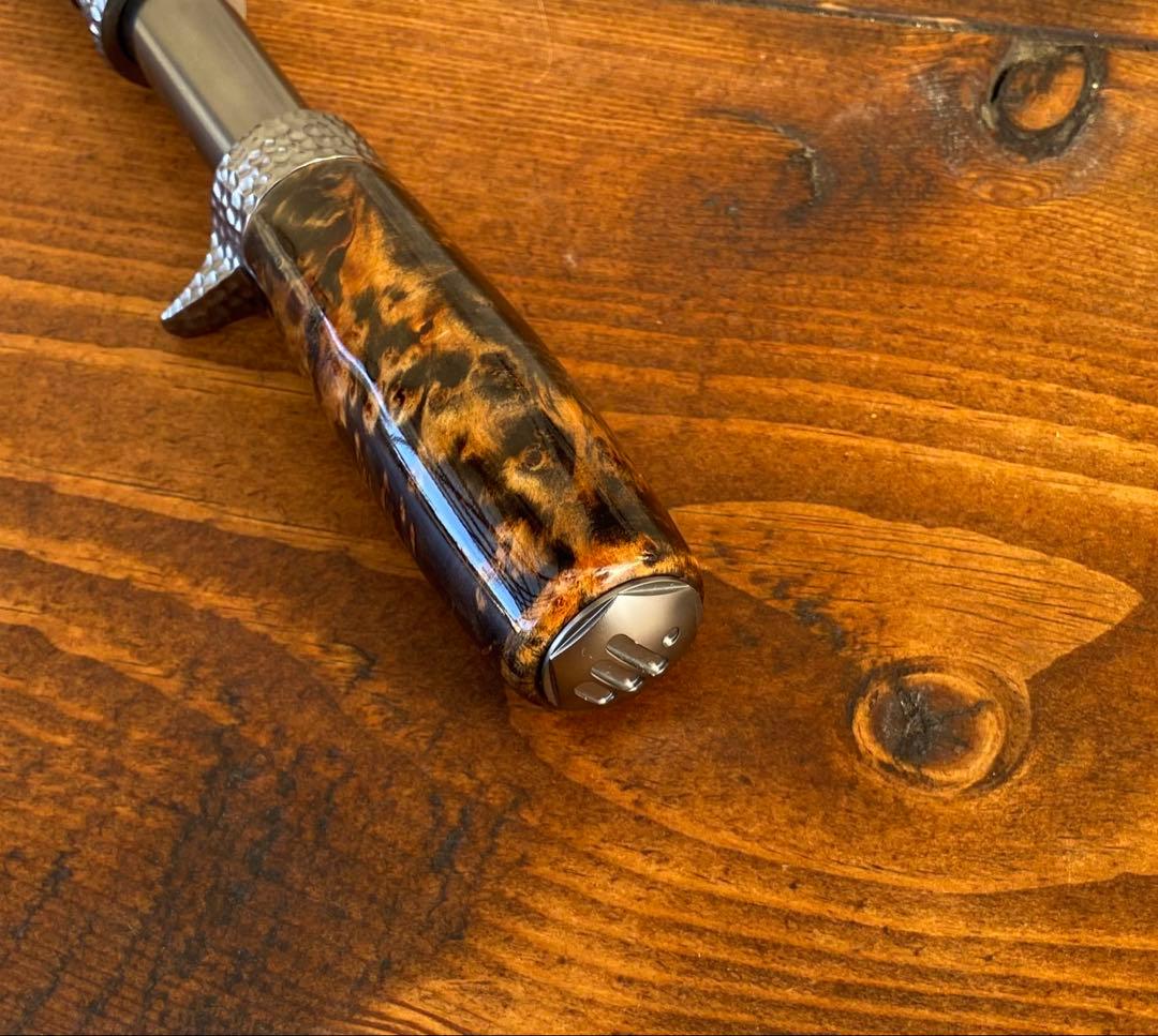 トラウトグリップ　ガンメタ　インロッドフェルール　ベイトロッド　天然木グリップ