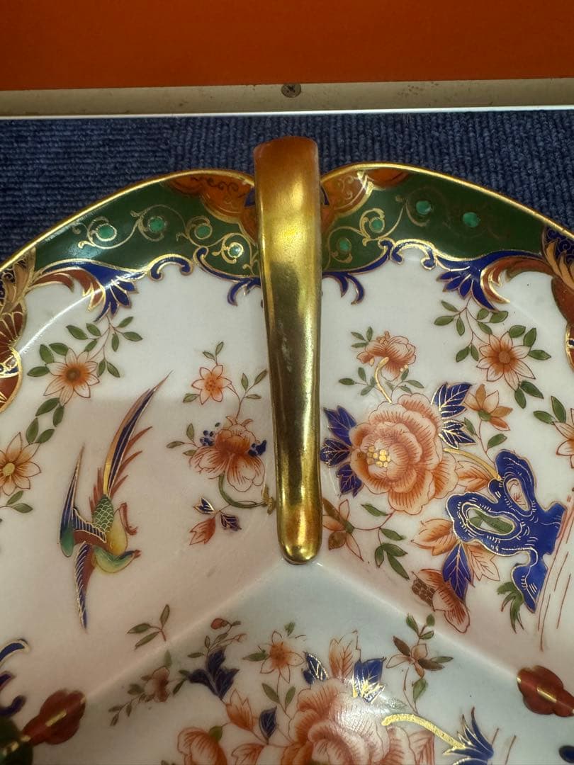 1791  オールドノリタケ　花鳥文　皿　金彩