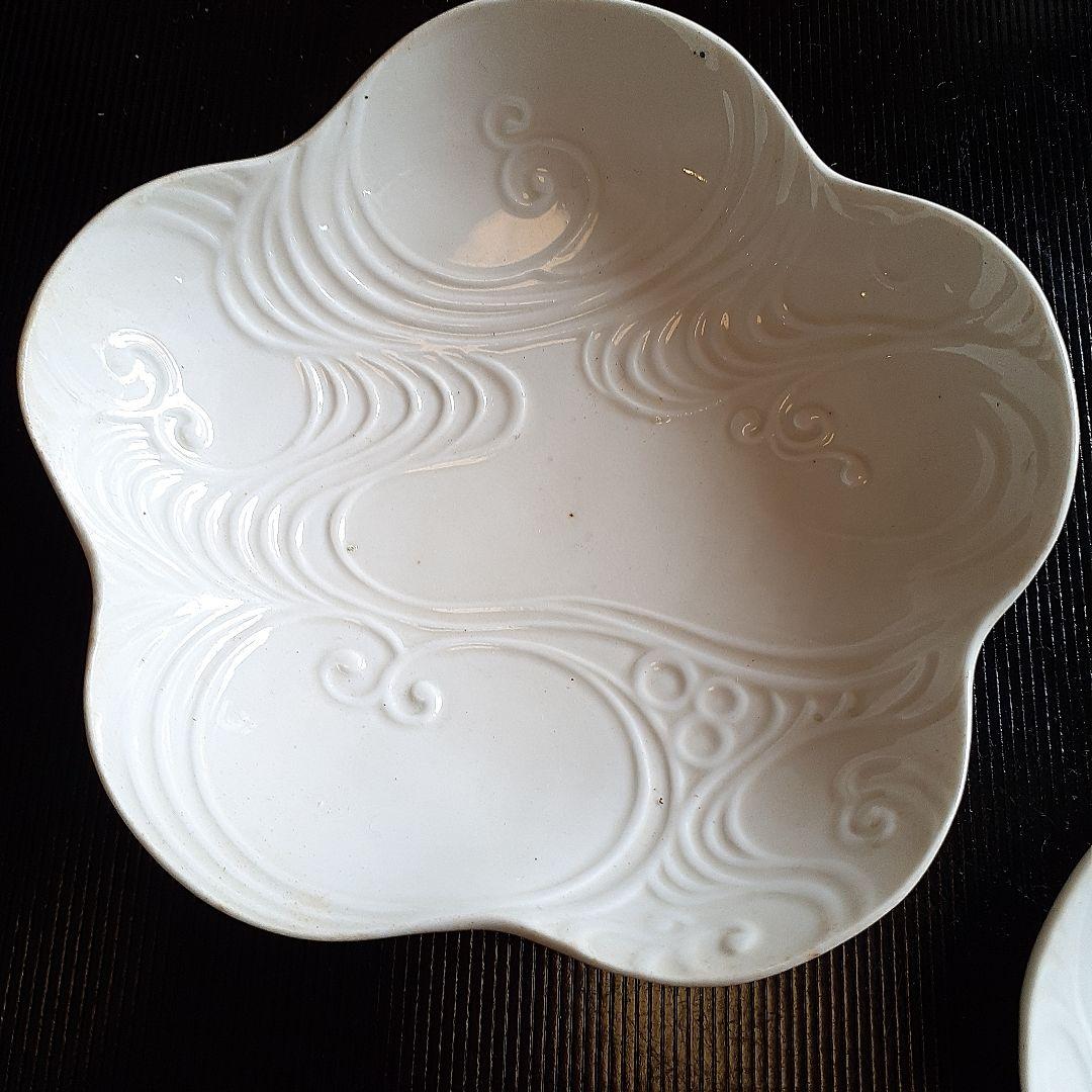 白髙麗波彫花文皿五客