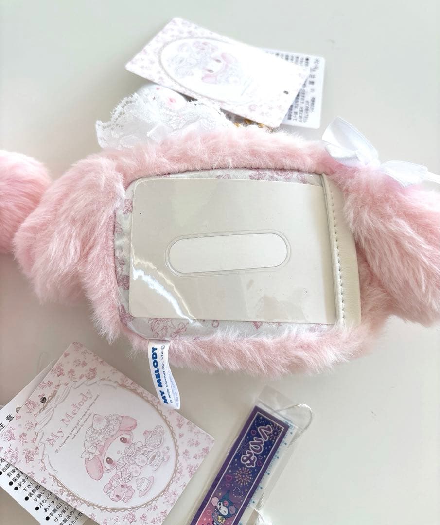 正規品☆マイメロディ白いちごのティータイム ぬいぐるみ パスケースセット